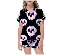 Pyjama Pour GarçOn Fille 2 Pièces Deguisement Halloween Enfant Ensemble de Bebe Ensembles Coton Bien serré Coupe troite Costume Vêtement Nuit Cadeau d'Halloween