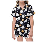 Pyjama pour GarçOn Fille 2 Pièces Ensemble Halloween Costume d'halloween Manches Longues Mignon Doux Tenue Pieces Filles De Nuit Cadeaux