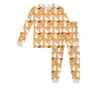 Pyjama pour GarçOn Fille 2 Pièces Ensemble Halloween Ensembles de Pyjamas imprimés Bebe Coton Simple Doux Surpyjama Kids Unisex Enfant ou Ado