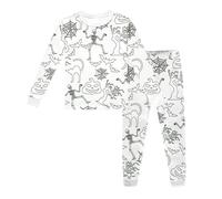 Pyjama pour GarçOn Fille 2 Pièces Ensemble Halloween Ensembles de Pyjamas imprimés et Ado VêTements Maison Kids Unisex Coton Filles GarçOns