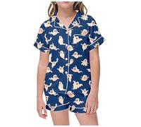 Pyjama pour GarçOn Fille 2 Pièces Ensemble Halloween Ensembles de Pyjamas imprimés Manches Longues VêTements Maison en Coton Doux Cadeau d'halloween