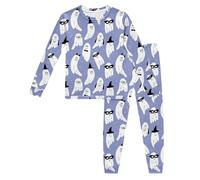 Pyjama pour GarçOn Fille 2 Pièces Ensemble Halloween Lot Ensembles de Manches Longues Simple Doux Surpyjama Haut Pantalons Cadeau d'halloween