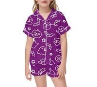 Pyjama pour GarçOn Fille De Halloween Enfant Ensemble Manches Longues en Coton Doux Enfants et Adultes