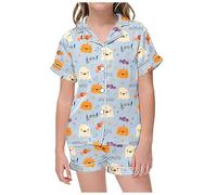 Pyjama pour GarçOn Fille De Halloween Enfant Ensemble Vêtements Nuit Assortis Maison Kids Unisex Coton Filles Costume Cadeaux