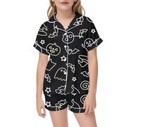 Pyjama pour GarçOn Fille De Halloween Lot 2 Ensembles et Ado Bebe Coton Ensemble en Simple Haut Top Pantalon Filles GarçOns