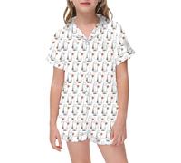 Pyjama pour GarçOn Fille d'halloween Lot 2 Ensembles de et Ado Vêtements Nuit Assortis Ensemble en Coton Doux Tenue Pieces Cadeau