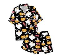 Pyjama pour GarçOn Fille d'halloween Lot 2 Ensembles de et Ado Vêtements Nuit Assortis Mignon Doux Tenue Pieces Cadeau