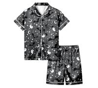 Pyjama pour GarçOn Fille d'halloween Lot 2 Ensembles de et Ado Vêtements Nuit Assortis Pièces Bien serré Coupe troite en Coton Doux Filles Costume Cadeaux