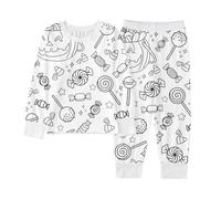 Pyjama pour GarçOn Fille d'halloween Lot 2 Ensembles de Vêtements Nuit Assortis Simple Doux Surpyjama Kids Unisex Coton Cadeau