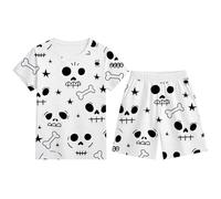 Pyjama pour GarçOn Fille Pyjamas Halloween Déguisements Lot 2 Ensembles de Ensemble Manches Longues Mignon Kids Unisex Coton Enfants et Adultes