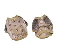 Pyjama pour gros chien, joli pull à capuche en flanelle pour l'hiver chaud bouledogue français pull pour chiens de petite, moyenne et grande taille _S (petit ours)