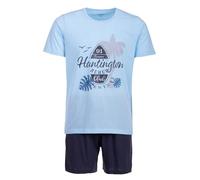 Pyjama pour homme Henry Terre Shorty Beach Ensemble 2 pièces M-5XL Coton Grande taille, bleu clair, 4XL