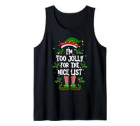 Pyjama Pyjama Elfe de Noël I'm Too Jolly for The Nice List Débardeur
