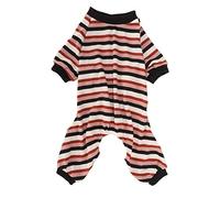 Pyjama rayé pour Chien Classique léger Chaud Confortable Extensible vêtements pour Chien Combinaison pour Animal de Compagnie de Printemps Pyjama rayé Combinaison pour Chien (S)