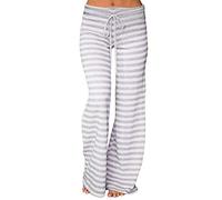 Pyjama rayé pour femme taille élastique avec cordon de serrage - Pantalon de pyjama ample à carreaux - Pantalon à carreaux super doux - Pantalon à carreaux léger et confortable - Pyjama décontracté