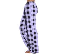 Pyjama Rose Femme Enceinte Thermolactyl Elastique Vêtements D'intérieur Moumoute Flanelle Homewear Pantalon Taille Elastique Gaze Carreaux Femme Pyjama Noel Violet Clair S