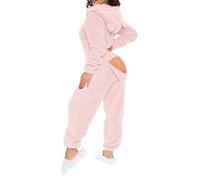 Pyjama Sexy en Molleton à Rabat pour Femmes - grenouillère Chaude et floue, Barboteuse à Capuche Mignonne, Combinaison Douce de vêtements de Nuit 2024