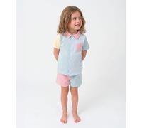 Pyjama short boutonné enfant en coton à rayures Petit Bateau - blanc - Taille 4 ans 4A blanc/multicouleur