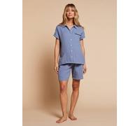Pyjama short femme grossesse allaitement bleu chambray 38