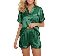 Pyjama Short Femme Pijamas Coton Vêtements De Nuit Sexy Pour Nuits Chaudes Ensemble Pantalon Et Chemisier Été Chic Sleepwear Idéal Printemps Ete En Lin Naturel Anti-Transpiration Fluide Confortable