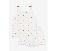 Pyjama short fille à bretelles blanc 6A