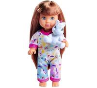 Simba Poupée Evi Love Pyjama – 12 cm, avec peluche licorne, 3 couleurs, à partir de 3 ans