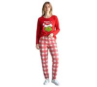 Pyjama The Grinch pour femme - Ensemble pyjama Perfectly Grinchy à manches longues avec pantalon rouge