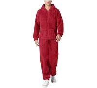 Pyjama une pièce pour homme pyjama en flanelle à manches longues pyjama chaud d'hiver costumes en peluche pour hommes vêtements décontractés