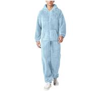Pyjama une pièce pour homme pyjama en flanelle à manches longues pyjama chaud d'hiver costumes en peluche pour hommes vêtements décontractés