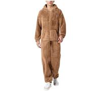 Pyjama une pièce pour homme pyjama en flanelle à manches longues pyjama chaud d'hiver costumes en peluche pour hommes vêtements décontractés