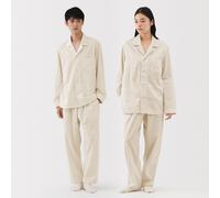 Pyjama unisexe en khadi tissé à la main Blanc Brut L