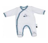 Pyjama velours blanc/turquoise naissance lazare new - sauthon Blanc G