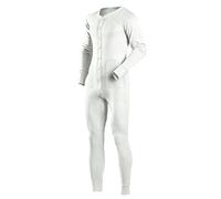 Pyjamas à Manches Longues pour Hommes Combinaison de Nuit avec Boutons Pyjama Une pièce Color Blanc Size S