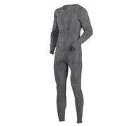 Pyjamas à Manches Longues pour Hommes Combinaison de Nuit avec Boutons Pyjama Une pièce Color Gris foncé Size S
