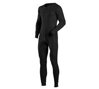 Pyjamas à Manches Longues pour Hommes Combinaison de Nuit avec Boutons Pyjama Une pièce Color Noir Size L