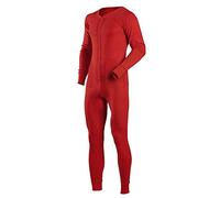 Pyjamas à Manches Longues pour Hommes Combinaison de Nuit avec Boutons Pyjama Une pièce Color Rouge Size M