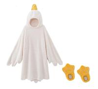 Pyjamas Amusants Big White Goose, Onesies De Noël,Pyjamas De Noël De Carnaval pour Hommes Et Femmes, Onesies De Cosplay Unisexes D’Une Seule Pièce (White(Including Shoes),M)