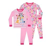 Pyjamas Bleus | Pack de 2 Pyjamas Fille | Ensembles de Pyjama pour Filles | Rose 18-24 Mois