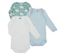 Pyjamas / Chemises de nuit filles Petit Bateau BODY US ML MOUTON PACK X3 Vert 3 mois