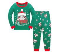 Pyjamas de NoëL Assortis Pour GarçOns et Filles,Ensembles Pyjama de NoëL CoordonnéS,Adorables Hauts ImpriméS AssociéS à des Pantalons,MatièRe En Coton MéLangé,Doux et Confortable(Couleur-01,4-5 Ans)