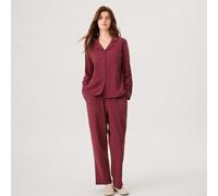 Pyjamas de Noël et du Nouvel An Rouge et Bordeaux en coton brossé doux. Ensemble de pyjama de base pour femmes. Ensemble de pyjama avec pantalon à poches. Vêtements pour mariage. Pyjamas en coton L,M,