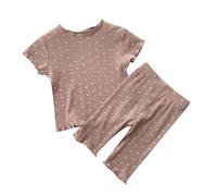 Pyjamas d'été Minces Vêtements pour enfants Filles étrangères Deux ensembles Home Wear Climatisation Vêtements Ensemble de vêtements Filles 80, café, 6-12 mois