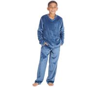Pyjamas d'hiver longs en molleton super doux Undercover pour garçons et enfants - Ensemble de nuit PJ, denim, 11-12 ans