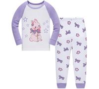 Pyjamas Fille en Coton 100% Manches Longues Licorne Lapin Sirène Ensemble Pyjama Vêtements de Nuit Hiver Automne 9-10 Ans