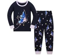 Pyjamas Fille en Coton 100% Manches Longues Licorne Lapin Sirène Ensemble Pyjama Vêtements de Nuit Hiver Automne 7-8 Ans