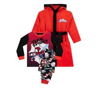 Pyjamas Marvel Spiderman | Peignoir et Pyjama en Polaire pour garçons Spidey and Friends | Ensembles de Nuit pour garçon | Rouge 2-3 Ans
