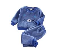 Pyjamas pour enfants épaissi petits garçons automne et hiver polaire floue garçons et filles ensemble de vêtements de maison pour filles en velours corail pour enfants Robe Robe Robe Fille Rose 4 Ans