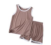 Pyjamas pour Filles Ensemble Court Pyjama Garçon Tops Col Rond+Shorts Imprimé Manches Courtes Enfant Vêtements Casual 2 Pièces Pyjashort té Set Enfants Tout-Petit Bébé