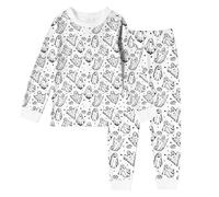 Pyjamas pour Filles Ensemble Pyjama Short Fille Manches Courtes avec Haut et 2 Pièces en Soie Boutonné Ensembles de imprimés Mignons Coton Mignonne Dinosaure Bébé Cadeau Ado