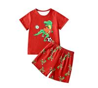 Pyjamas pour Filles Ensemble T Shirt Tops et Pjs Shorts Manche Courte Top Short Plage Enfant Vêtements Fille Ado Coton Ensembles de Pyjama Enfants Bambin 1-5 Ans
